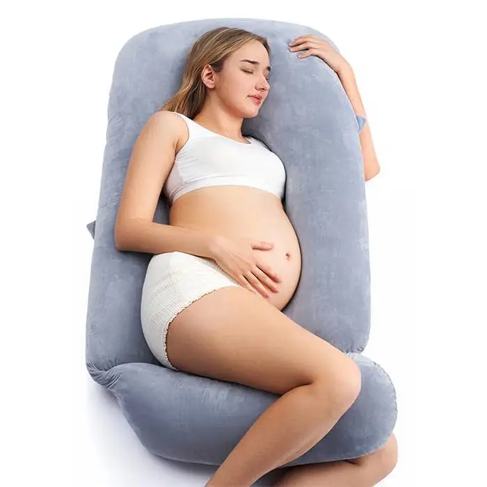 Momcozy Pregnancy Pillow for Sleeping, U Pro Maternity Pillow with Adjustable Leg Pillow and Removable Cover - Support for Back, Hips, Belly, Legs for