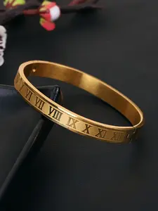 Stainless Steel Roman Numeral Oval Bracelet, Unisex Fashion Jewelry, Perfect Gift for Birthday and Valentine's Day, All Seasons Wear