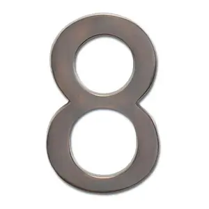 Architectural Mailboxes  Solid Cast Brass 5 in. Dark Aged Copper Floating House Number 8