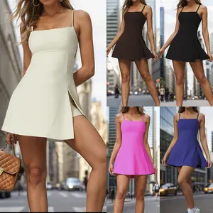 Anti-light bottoming sports dress with chest pad breathable outdoor golf back yoga tennis skirt women