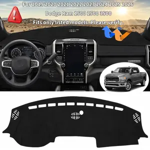 Dashboard Cover Mat for 2019-2023 2024 2025 2026 Dodge Ram 1500 2500 3500 Accessories Dash Cover Flannel Dash Mat Sunshade Glare UV Rays Protector Black fathersdaygift