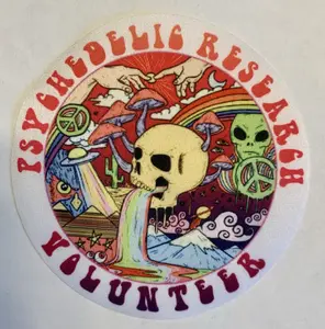 70Psychedelic Researcher Volunteer Iron-On Sticker Patch Decor Decorative