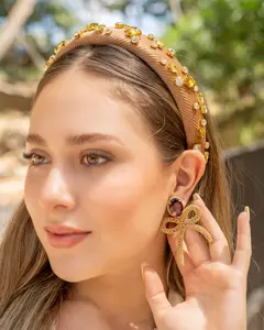 Beige Padded Baroque Headband