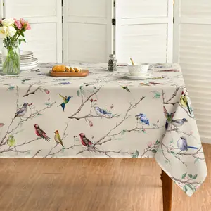 2D Flat Party Tablecloth 1pc, Spring Rectangular Tablecloth, Floral Pattern, Ideal for Parties, Picnics, Dinners, Seasonal Decor