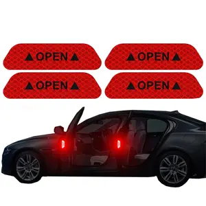 Car Door Reflective Warning Stickers, Enhance Visibility & Safety, Easy Application, Set of 4, Sticker For Cars, Boost Vehicle Security, Car Decals