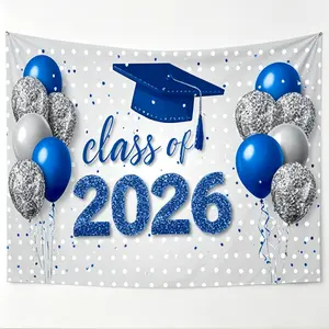 2d Flat, 2d Flat Tapestry, Celebrating The 2026 Graduation Season, Suitable As A Decorative Hanging for Bedrooms/living Rooms/offices. Also Serves As An Indoor/outdoor Holiday Door Curtain. Ideal for Festive Party Decorations and Graduation Season