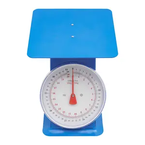 20kg 44lbs Heavy Duty Mechanical Kitchen Scale for Market Bakery Restaurant Farm with Dual Unit Readout Blue