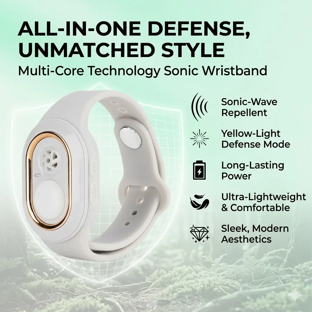 Ultrasonic Mosquito Repellent Wristband, Mosquito Repellent Bracelet, Electronic Bug Repellent Band, Chemical-Free Mosquito Bracelet, Rechargeable Insect Repellent, Outdoor Camping Mosquito Protection, Portable Summer Travel Bug Repellent