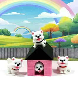 4pcs Cute Baby Husky Chibi Edition, 3D Printed Articulated Fidget Baby Husky Dog, Poseable Animal Toy, Custom Pet Gift for Dog Lovers Decor Set