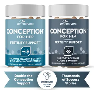 Eu Natural Conception for Her + Him Bundle - Fertility Supplements Combo for Women & Men - Promote Hormone Balance, Cycle Consistency, Aid Ovulation, Sperm Health