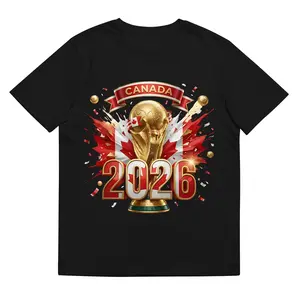 CANADA World Cup 2026 T-shirt Menswear 100% Preshrunk Cotton Crewneck Soft Breathable Fabric Eco-friendly Inks USA Made - Top