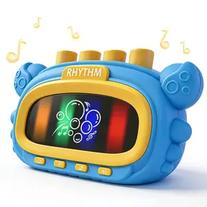 Portable crab rhythm handheld game machine, portable multi-level music rhythm game machine, cute cartoon crab toy, video game to relieve stress, suitable for family gatherings and travel.