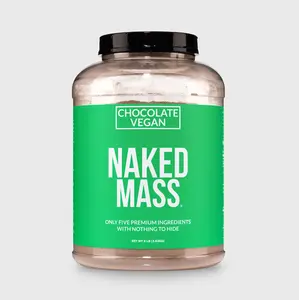 Naked Mass Chocolate Flavor - Vegan Mass Gainer Supplement - 8LB - 50g of Protein, 1280 Calories - Only 5 Ingredients - Gluten-Free, Soy-Free, Non-GMO