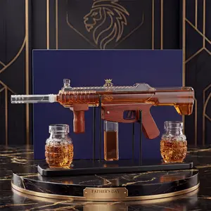 Father's Day Gift, Kollea Gun Whiskey Decanter Set-Limited Edition, Detachable Decanter with Bullet Shot Shaped Bottles, Cool Anniversary Birthday Gift for Him Husband Dad, Military Present Dispenser for Home Bar Drinking, Drinkware Stylish Utensils fathe