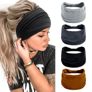 Ultra-wide solid color elastic yoga sports sweat-absorbing headband bag waist headband women's headscarf headband