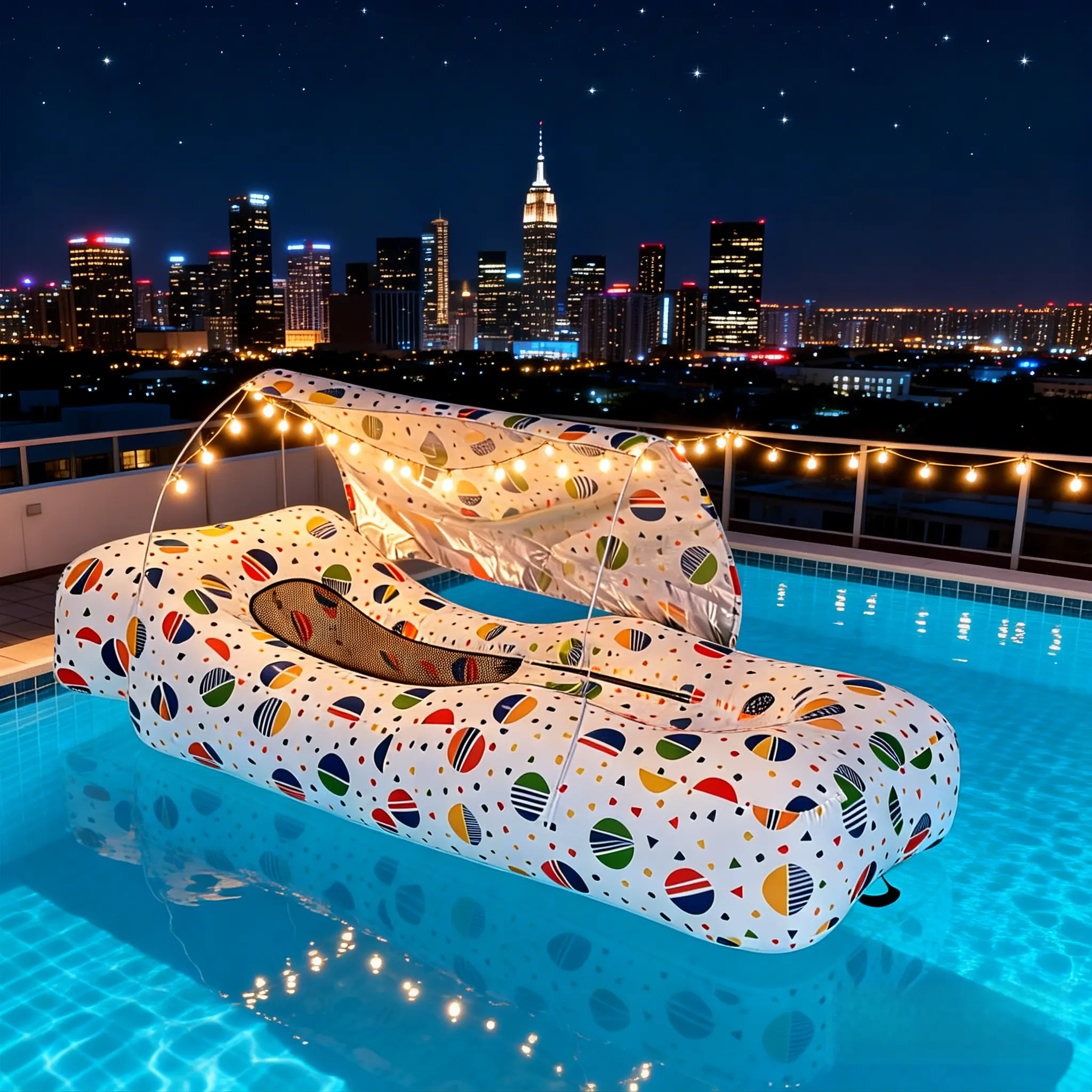 Outdoorfun Inflatable Tanning Pool Lounge Float, Water Floating Bed Raft for Sunbathing, Perfect for Pool, Lake, Beach & Pool Parties electric air pump