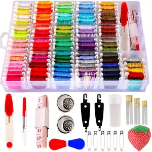 200 count+ Embroidery Floss kit, Friendship Bracelet String Kit with Organizer Box-Included 100 count Friendship Bracelet Floss Thread, Stitch Kits Xmas Gifts