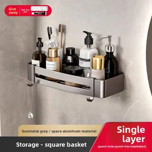 No Drills No Damage This Aluminum Bathroom Shelf Changed Everything bathroomhack