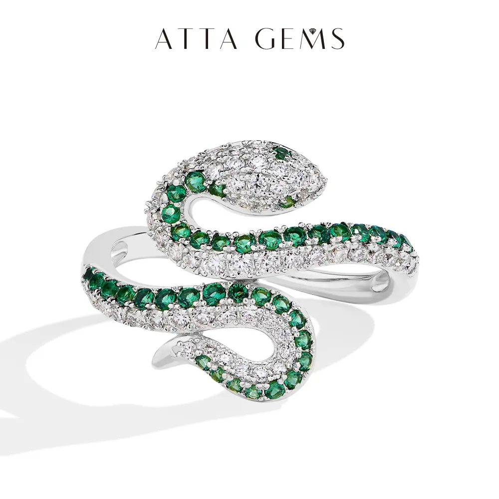 Stunning Lab-Created Moissanite Snake Ring | Sparkling Serpent Jewelry for Bold Style | Unique Design & Luxury 925 Sterling Silver Rings Gift R230 summerwins