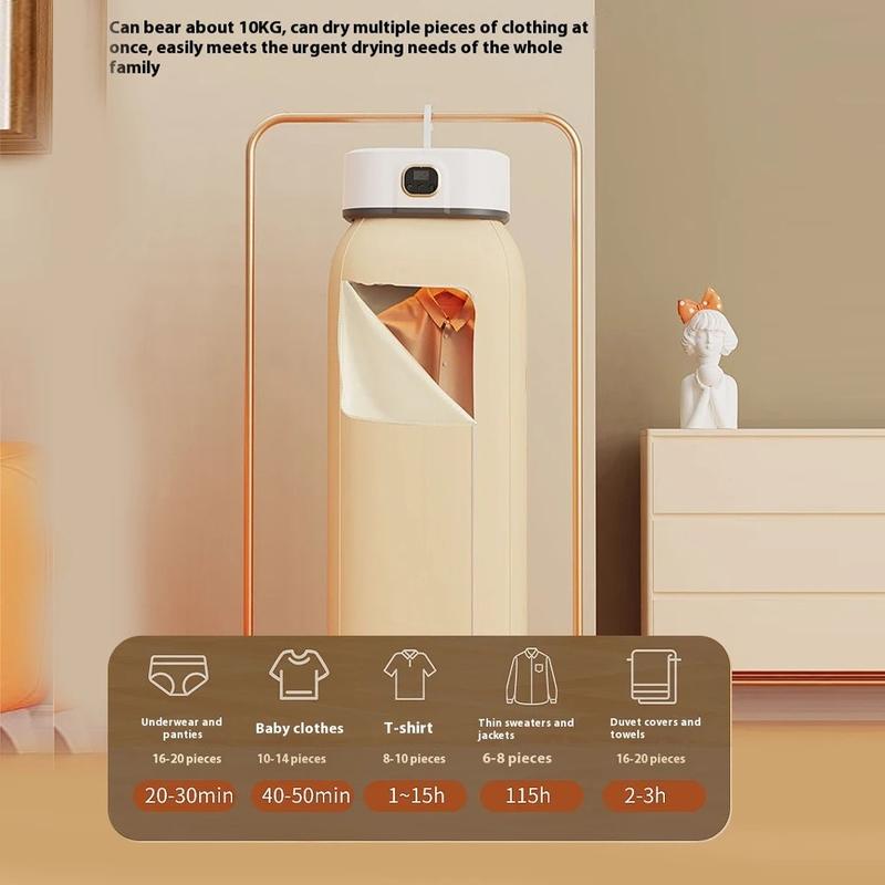 Folding Electric Clothes Dryer, Sterilizer and Dryer, Smart Fast Drying with Timer, Portable and Compact Design for Home, Dorm, Travel, RV Use