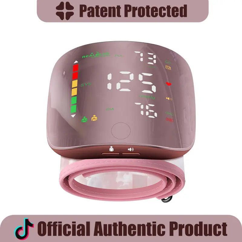 Ziqing Wrist Blood Pressure Monitor - Digital BP Machine for Home & Daily Use, LED Display, Touch Screen Cuff, 99x2 Memory, ABS Material, Compact & Lightweight, Daily Bag-Fit, Case, Type-C Port, Sustainable Power, Accurate Readings, 1-Button Operation