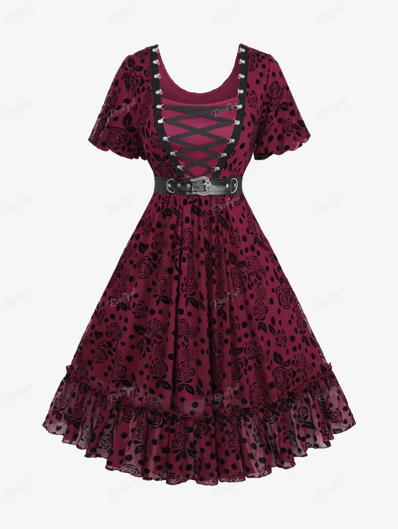 knee length dresses for ladies Unique Vintage | Bat Mesh Babydoll Dress**