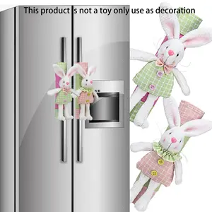 2026 New Creative Easter Bunny Refrigerator Handle Protector Cover, Skin-Friendly Fabric Material, No Tool Installation, Festive Easter Decoration