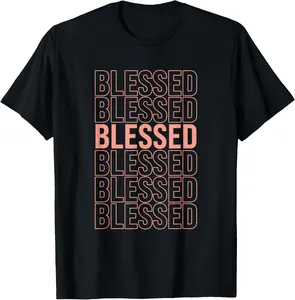 100% Cotton Peach Blessed Peach Color Graphic T-Shirt
