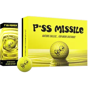 AGS P*ss Missile Distance Golf Balls - 4-Piece Design, Surlyn Cover, High Compression Core - Lower Spin, Better Trajectory for Longer, Straighter Shots
