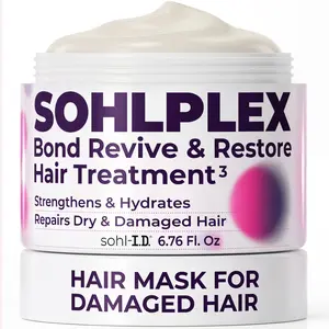 SOHLPLEX Bond Revive & Restore Treatment for Dry Damaged Hair, Deep Conditioning Mask for Frizzy & Damaged Strands. Moisturizes & Strengthens. Vitamins B3, B5, B7, C & E.Vegan & Cruelty-Free-6.76 FlOz