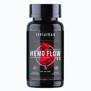 Leviathan Nutrition Hemo Flow V3 with Vitamin C & Black Pepper Extract 10000FU Nattokinase Enhances Blood Flow Reduces Viscosity Boosts Performance