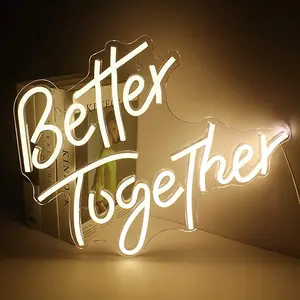 Better Together LED Neon Sign, USB Dimmable Neon Light, Perfect for Wedding, Anniversary, Engagement Party Decor, Couple Gift