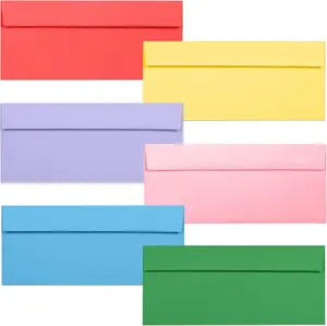 Colored Envelopes Letter Size, 36-Pack #10 Business Envelopes, 4 1/8 x 9 1/2 Inches  Colors
