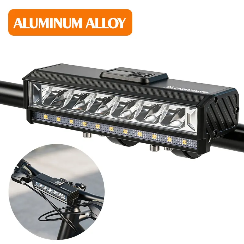 6-LED Ultra-Bright Bike Headlight with Digital Display, Aluminum Alloy Bicycle Light, 5 Lighting Modes for Mountain Bikes, Road Bikes, Commuting & Night Riding