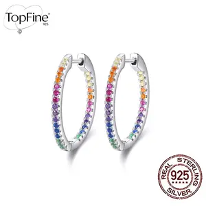 925 Sterling Silvery 2.74g/0.0970z Hypoallergenic Trendy 1Pair Micro Paved Full Shiny Colorful Round Zirconia Decor Small Circle Huggie Hoop Earrings Bohemia Ethnic Style Daily Wear Accessories Delicate Holiday Vocation Gift for Women Girl Wife