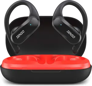 Wireless Earbuds – Sweatproof Bluetooth Gym Earbuds with Mic, Deep Bass, 40H Playtime, Secure Fit Workout Headphones for Running & Training (Black)