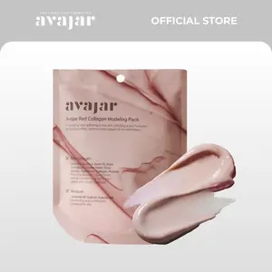 avajar Red Collagen Modeling Pack 28g | Professional K-Beauty Skincare with Rose Water, Camellia Oil, Hydrolyzed Collagen, Peptides, & Diatom Clay for Radiance & Firmness | Easy Mixing Pouch with Spoon & Spatula | For All Skin Types