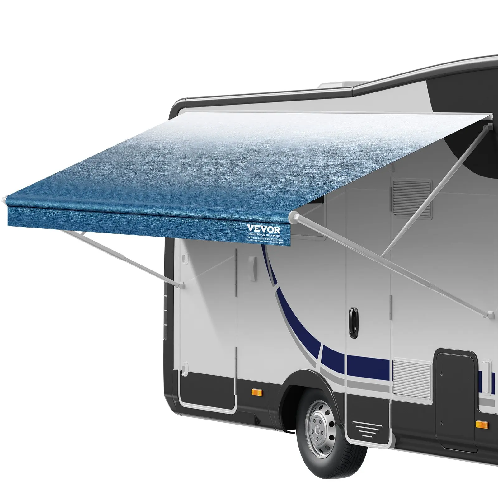 VEVOR RV Awning Fabric Replacement, 17'2 Fabric Length for 18' Awning, Heavy Duty 3-Ply 16oz PVC Camper Awning Fabric, Waterproof UV Protection Outdoor Canopy for RV, Trailer, Motorhome, Blue Fade