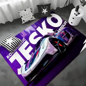 Swedish Hypercar Koenigsegg Floor Mat Non-Slip Soft Flannel Thickened Rug Indoor Door Mat Ultra Soft Absorbent Wear-Resistant Floor Mat for Living Room Hallway Entryway Front Door Porch Durable Non-Skid Home Decoration Mat for Indoor Daily Use