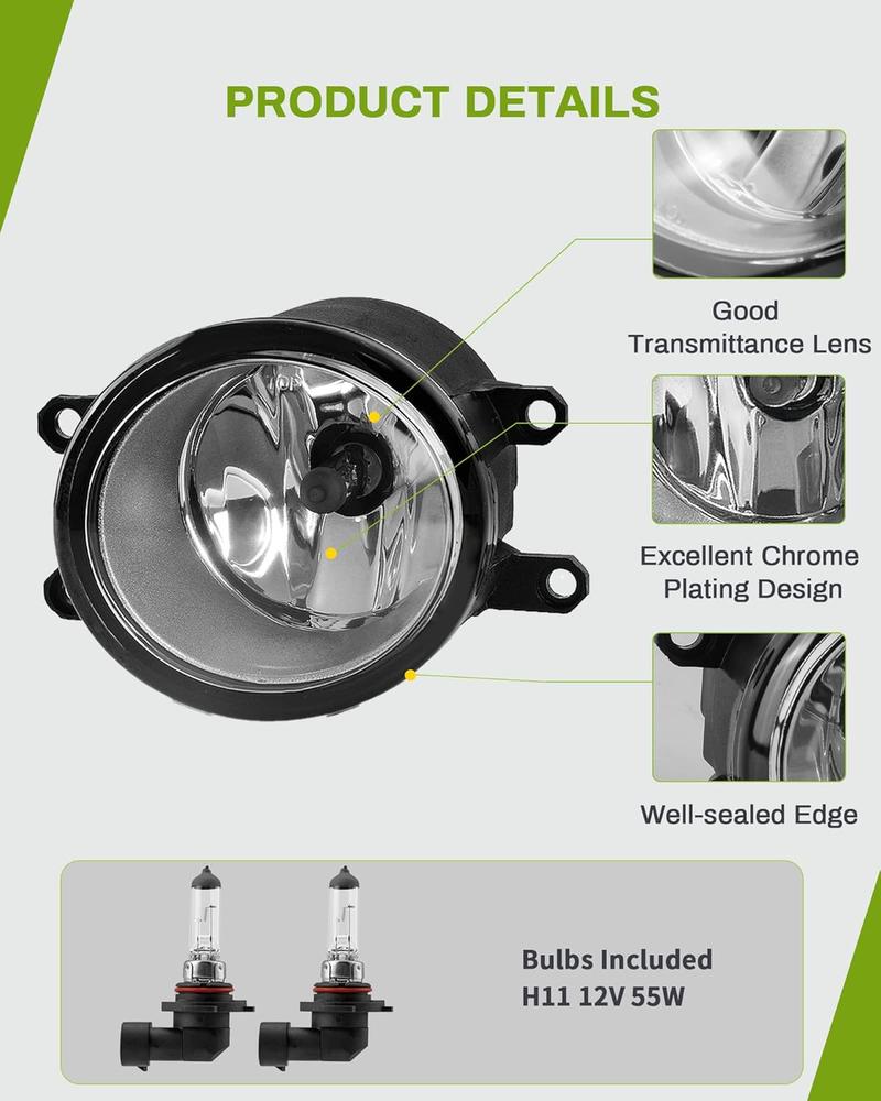 YITAMOTOR Fog Lights Compatible with 2011-2017 Sienna (Not Fit SE Models) Fog Lamps with H11 12V 55W Bulbs & Wiring Harness Clear Lens
