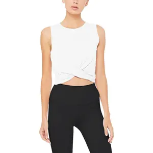 Womens Cropped Workout Tops Flowy Gym Athleric Clothes Slim Fit Yoga Exercise Shirts Seamless Halter Backless Sports Tank