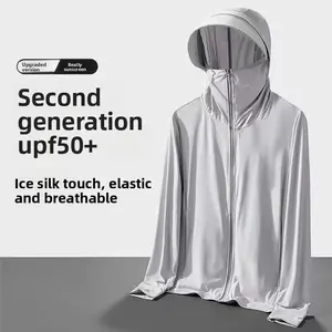 Ice Silk Sun Protection Clothing for Men, Summer UV Protection, Ultra-thin Breathable Sun Protection Jacket, Outdoor Fishing Coat, Lightweight Quick-dry Garment