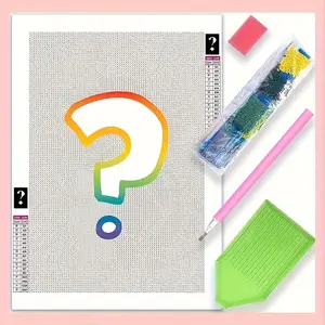 5-Piece Random Mystery Diamond Painting Set, Round Canvas Material, Frameless Sizes Available, Ideal Home Wall Decor, Holiday Party Art, Diamond Painting Kit