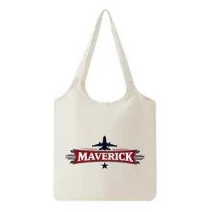 Maverick Airplane Canvas Tote Bag Stylish Travel and Casual Everyday Shoulder Bag Perfect for Aviation Enthusiasts and Frequent Flyers Ideal EcoFriendly Reusable Shopping or Beach Bag Great Gift for Father's Day Christ