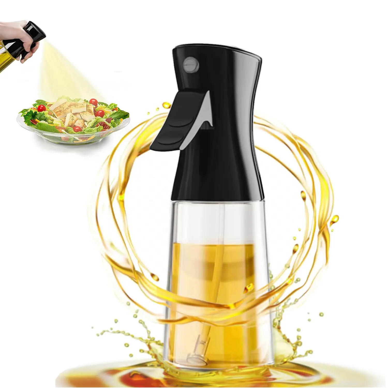 Triangle Oil Bottle 180ml - Elegant Black Design, Leak-Proof, Easy-Pour ...