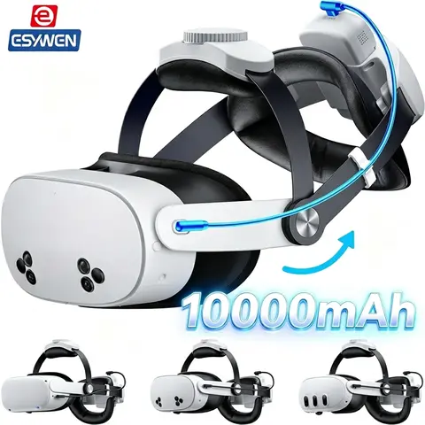 ESYWEN 10000mAh Battery Head Strap for Meta Quest 3/2/3S, Enhanced Stability with 4-Way Adjustment, Easy to Wear, Comfortable & Secure Fit for Oculus Quest 3/2