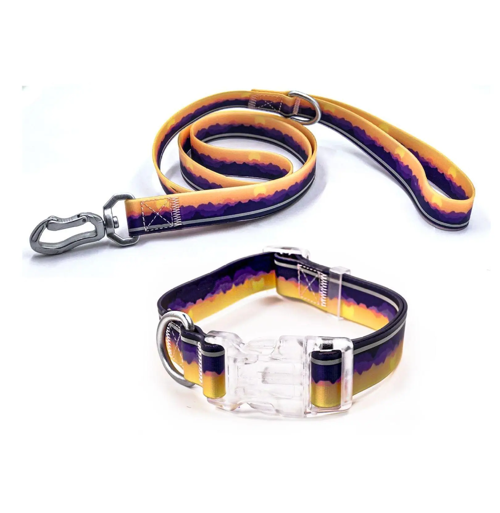 Reflective Dog 3-Piece Harness Leash Combo - Adjustable Waterproof PVC 1.5m Leash, Reflective Collars, Comfortable Harness, All Seasons, Training, Dusk, Jogging, Durable & Safe