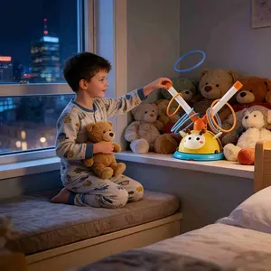 2-In-1 Remote Control Toy Set, Interactive Music Jump Rope & Ring Toss, Adjustable Speed, Suitable for Kids 3+, Perfect Gift