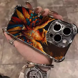 Colorful Bird Phoenix Pattern Shell All Inclusive Transparent Phone Case Shell Suitable for iPhone 16/15/14/13/12/11 Pro Max Plus electroplated anti drop soft case phone case 157-07 iphone case indo Protector Screen Protector Protection Cover Casing