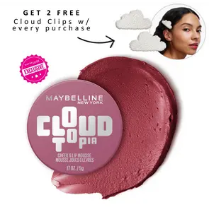 CloudTopia Cheek and Lip Mousse - Sheer-to-Bold, 14hr Wear, Blurred Finish, Transfer-Resistant, Maybelline New York